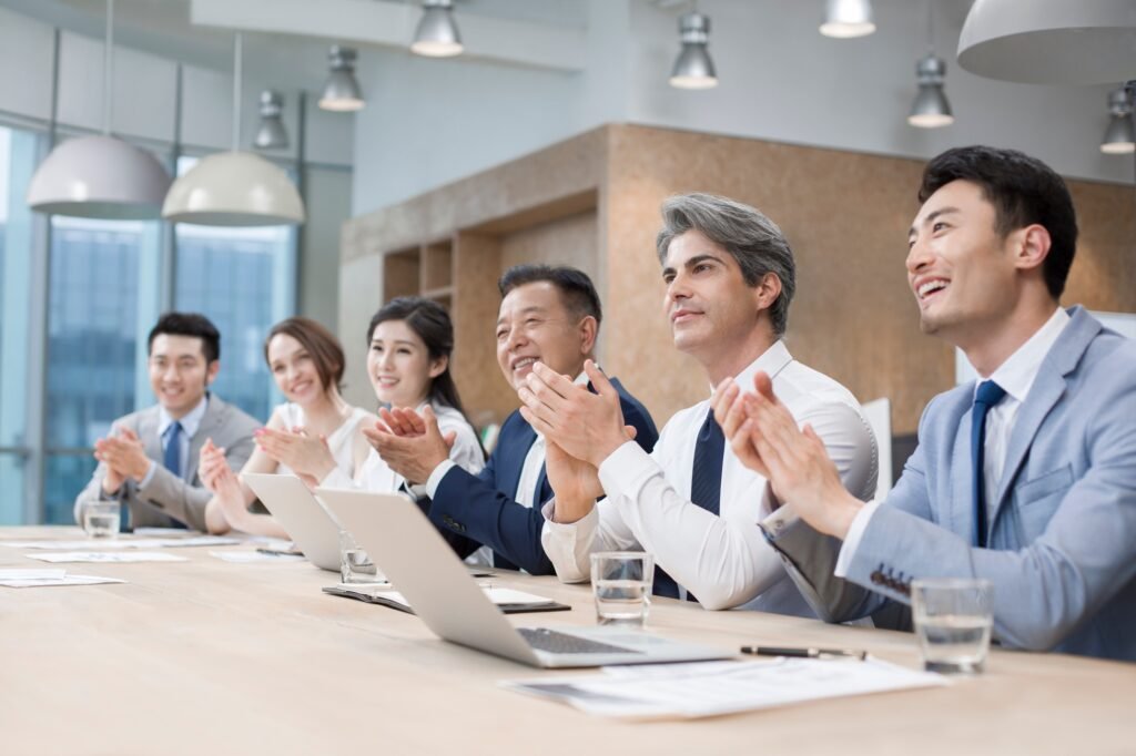 Business people having meeting in board room